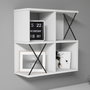Hanah Home Estantería de Pared Extra - Blanco y Negro